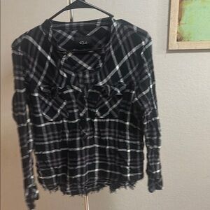 Rails Black and White Plaid Button-Up Shirt